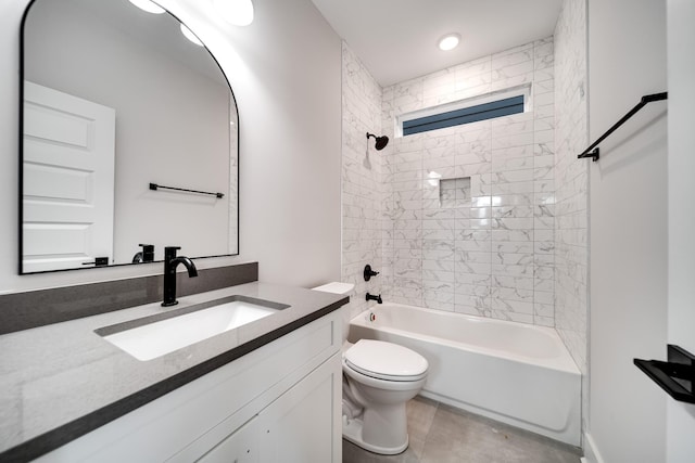 2120 Burns St, Nashville, TN 37216 - bathroom featuring vanity, toilet,  shower combination, and tile patterned flooring