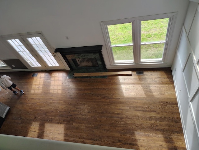 1202 Willow Brook Pass, Mount Juliet, TN 37122 - unfurnished living room with dark wood finished floors and a fireplace