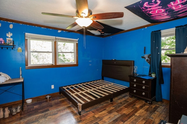 135 Old Union Church Rd, Holladay, TN 38341 - bedroom with wood finished floors, ornamental molding, and ceiling fan