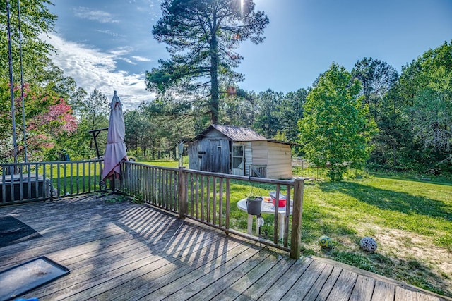 135 Old Union Church Rd, Holladay, TN 38341 - wooden terrace featuring a lawn and view of wooded area