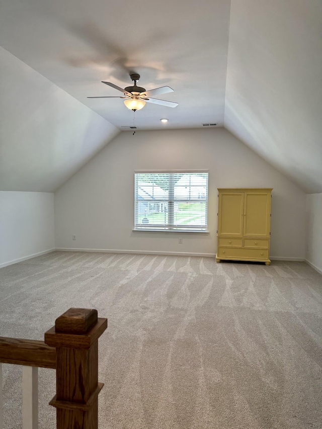 1020 Wiseman Farm Rd, Fairview, TN 37062 - additional living space featuring lofted ceiling, light carpet, and ceiling fan