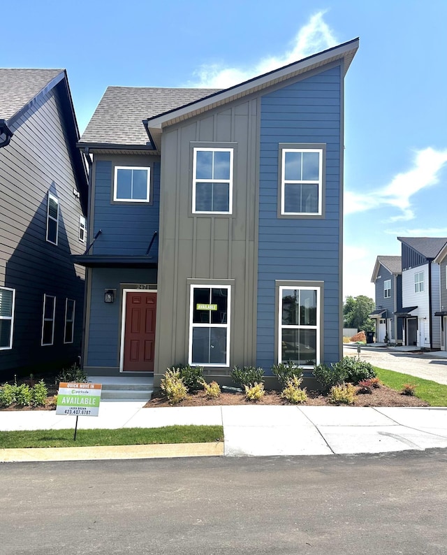 2471 Twill Pl, Chattanooga, TN 37404 - view of front of house with board and batten siding and a shingled roof