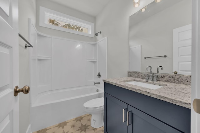 8545 Ari Ln, Chattanooga, TN 37421 - full bath with vanity, washtub / shower combination, toilet, and tile patterned floors