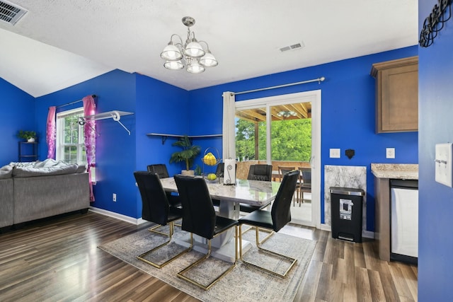 1217 Merritt Hill Trl, Smyrna, TN 37167 - dining area with wood finished floors, a chandelier, and baseboards