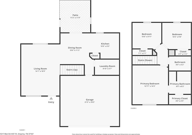 1217 Merritt Hill Trl, Smyrna, TN 37167 - property floor plan