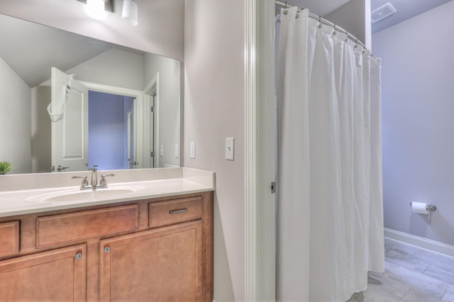 3433 Cortona Way, Murfreesboro, TN 37129 - bathroom featuring vanity, baseboards, and a shower with shower curtain