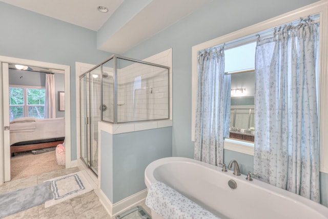 3433 Cortona Way, Murfreesboro, TN 37129 - bathroom with a shower stall, a soaking tub, and connected bathroom
