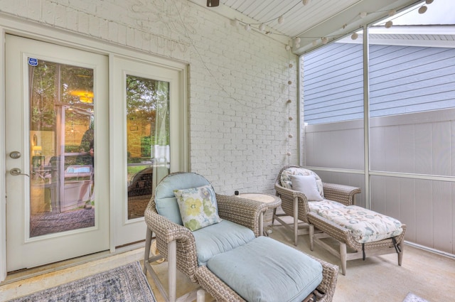 3433 Cortona Way, Murfreesboro, TN 37129 - sunroom with brick wall