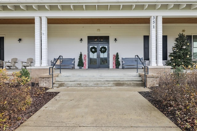 380 Gingerwood Ln, Hendersonville, TN 37075 - property entrance featuring a porch and french doors