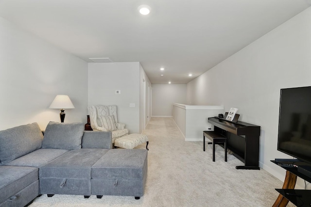 380 Gingerwood Ln, Hendersonville, TN 37075 - living area featuring light colored carpet, baseboards, and recessed lighting