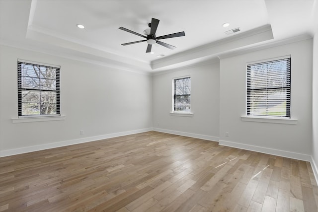329 Lawndale Dr, Nashville, TN 37217 - spare room with a tray ceiling, plenty of natural light, crown molding, light wood finished floors, and baseboards