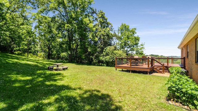 1056 Gilmore Hill Rd, Lebanon, TN 37087 - view of grassy yard featuring a deck