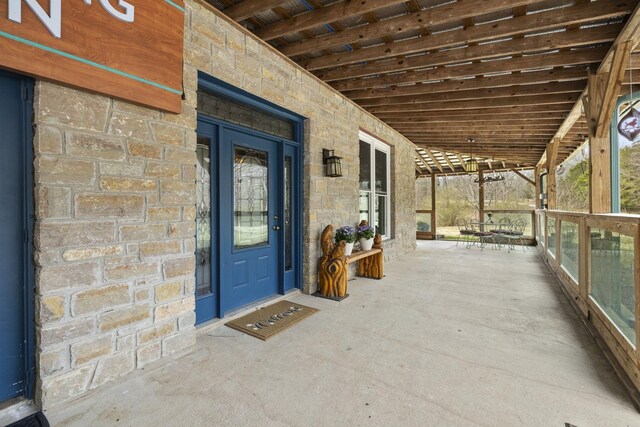10669 S Windrow Rd, Rockvale, TN 37153 - doorway to property featuring stone siding