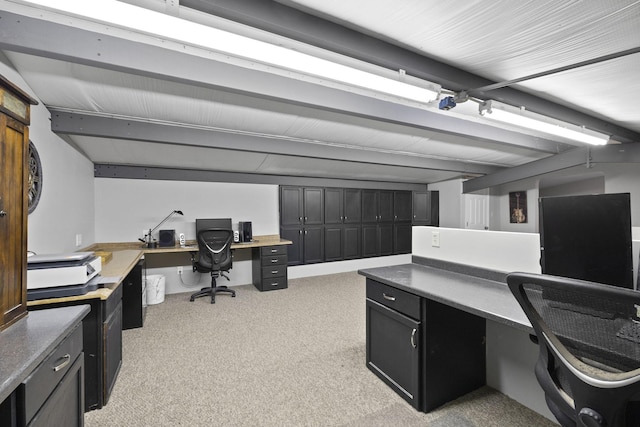 10669 S Windrow Rd, Rockvale, TN 37153 - office area featuring light colored carpet and built in desk
