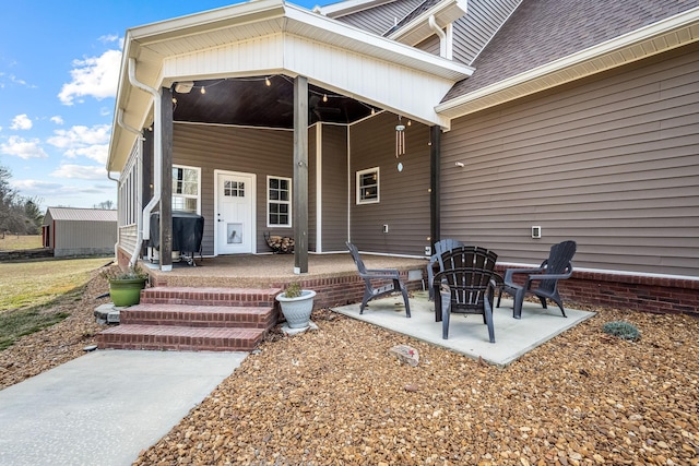 11 Walnut Creek Dr, Manchester, TN 37355 - rear view of house featuring roof with shingles and a patio area