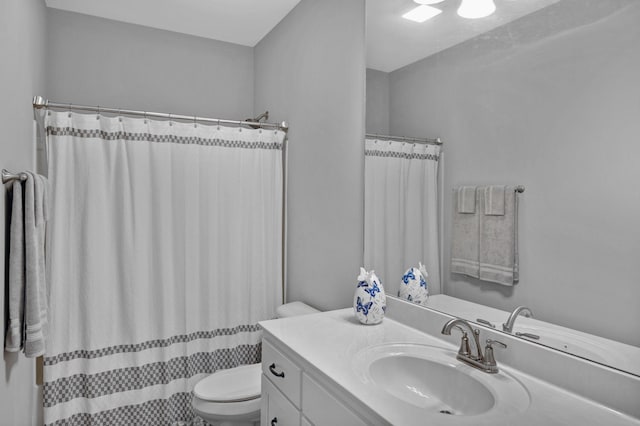 516 Main St, Burns, TN 37029 - bathroom featuring toilet, vanity, and a shower with curtain