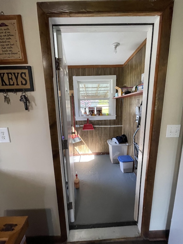 903 Days Rd, Lafayette, TN 37083 - doorway to outside with wood walls