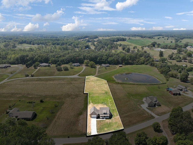 47 Long Branch Rd, Lawrenceburg, TN 38464 - aerial view of sparsely populated area featuring property boundaries highlighted