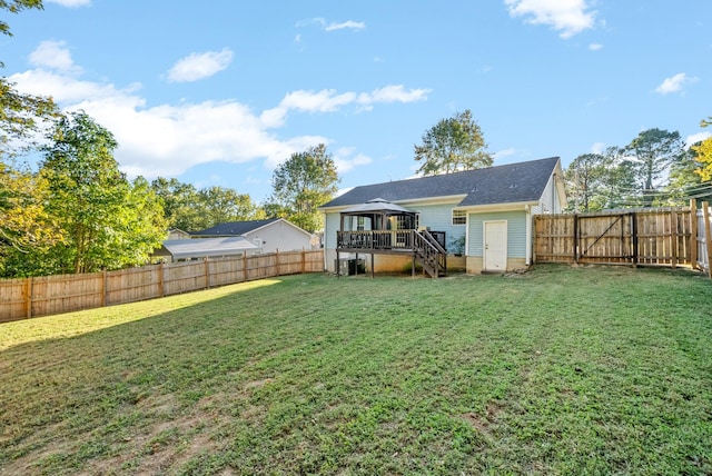 517 Ginkgo Dr, Clarksville, TN 37042 - rear view of property featuring stairway, a wooden deck, and a gazebo