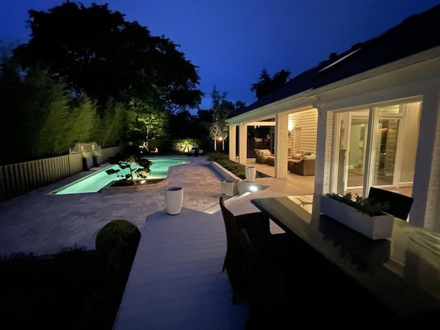 143 Prospect Hl, Nashville, TN 37205 - deck at twilight featuring a patio and an outdoor hangout area