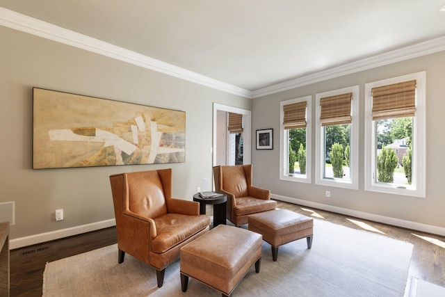 143 Prospect Hl, Nashville, TN 37205 - living area with crown molding, baseboards, plenty of natural light, and wood finished floors