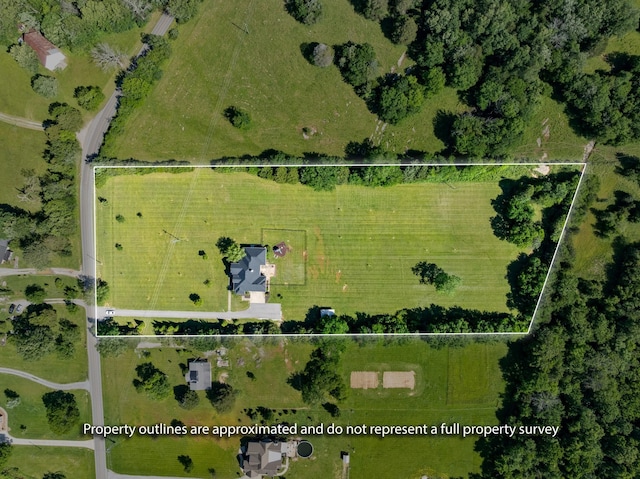 3840 SE Tater Peeler Rd, Lebanon, TN 37090 - overview of rural landscape featuring property parcel outlined