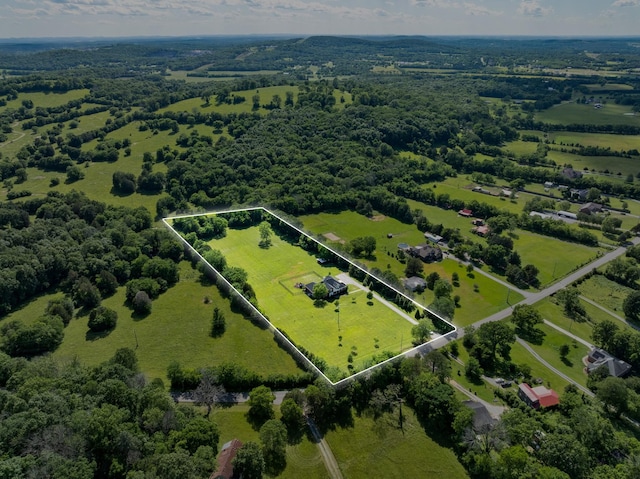 3840 SE Tater Peeler Rd, Lebanon, TN 37090 - overview of rural landscape with property parcel outlined