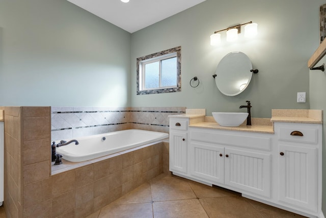 3840 SE Tater Peeler Rd, Lebanon, TN 37090 - bathroom with vanity, tile patterned flooring, and a bath