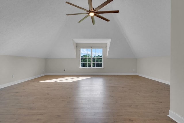 3840 SE Tater Peeler Rd, Lebanon, TN 37090 - bonus room featuring wood finished floors, ceiling fan, baseboards, and lofted ceiling
