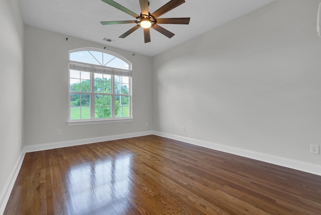 3840 SE Tater Peeler Rd, Lebanon, TN 37090 - empty room featuring ceiling fan, wood finished floors, and baseboards