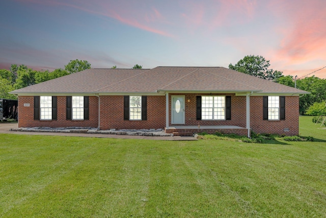 2137 Horton Way, Lewisburg, TN 37091 - single story home with a front lawn, brick siding, a shingled roof, and covered porch