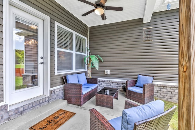 1114 Johnson St, Burns, TN 37029 - view of patio / terrace featuring outdoor lounge area and ceiling fan