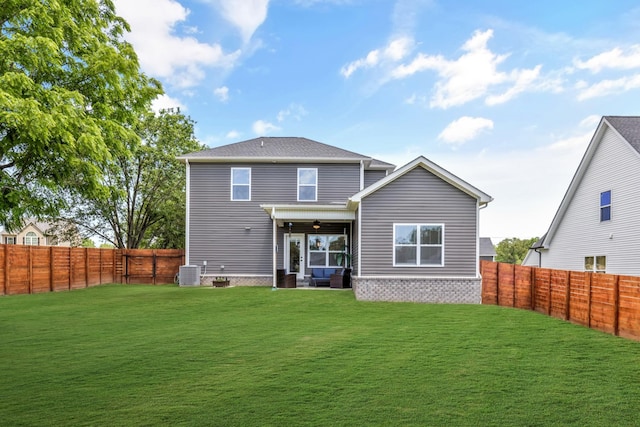 1114 Johnson St, Burns, TN 37029 - back of property with central air condition unit and ceiling fan
