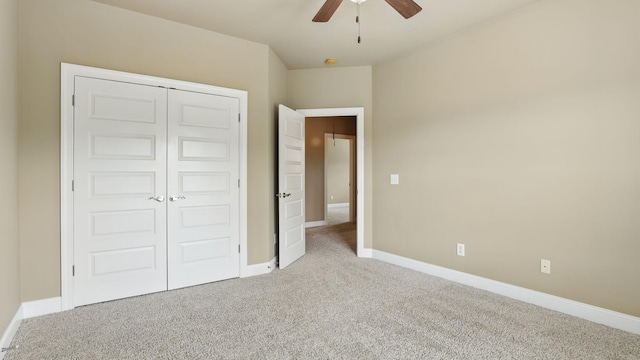 1023 Fitzroy Cir, Spring Hill, TN 37174 - unfurnished bedroom with carpet flooring, a closet, and a ceiling fan