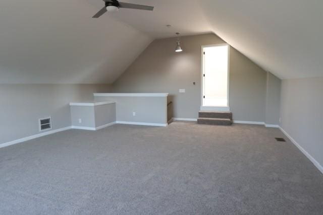 6356 Paddington Way, Antioch, TN 37013 - bonus room featuring vaulted ceiling, a ceiling fan, carpet floors, and baseboards