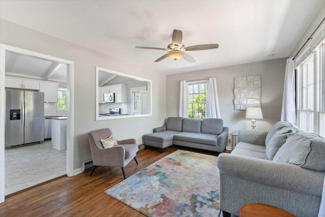 915 Tulip Cir, Gallatin, TN 37066 - living room with healthy amount of natural light, ceiling fan, and light wood-type flooring