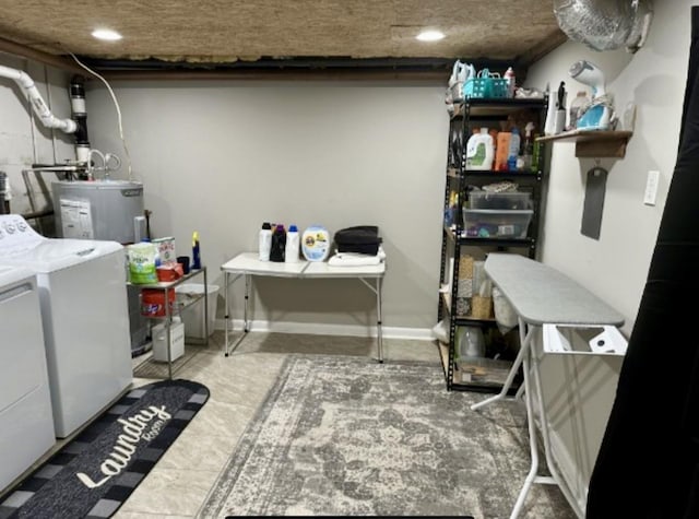 915 Tulip Cir, Gallatin, TN 37066 - laundry area with washer and dryer, gas water heater, and recessed lighting