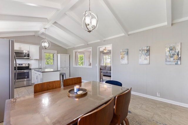 915 Tulip Cir, Gallatin, TN 37066 - dining room with a chandelier, baseboards, light tile patterned flooring, and ceiling fan