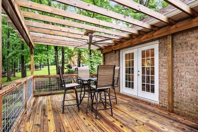 7244 Knottingham Dr, Fairview, TN 37062 - deck with french doors, a pergola, and outdoor dining space