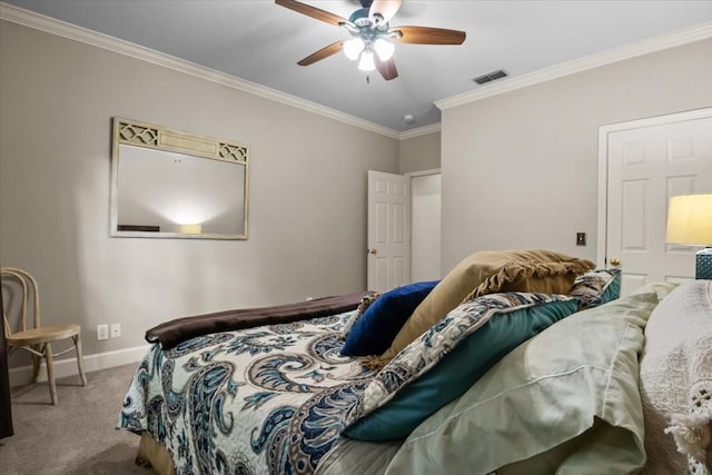 7244 Knottingham Dr, Fairview, TN 37062 - bedroom with carpet flooring, ornamental molding, baseboards, and ceiling fan