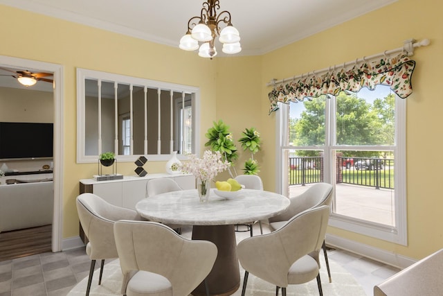 318 Tulip Tree Trl, Estill Springs, TN 37330 - dining room with a chandelier and ornamental molding