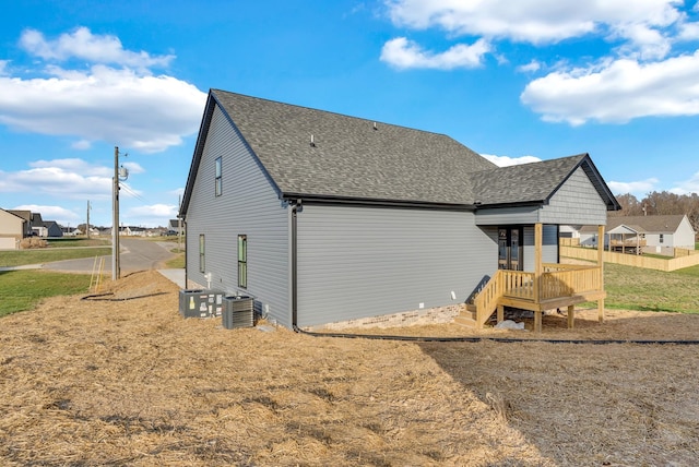 2600 Spring Arbor Ct, Cookeville, TN 38501 - back of property with roof with shingles, a wooden deck, and central air condition unit