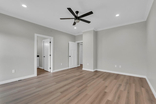 2600 Spring Arbor Ct, Cookeville, TN 38501 - unfurnished bedroom with ornamental molding, light wood-style flooring, baseboards, recessed lighting, and a spacious closet