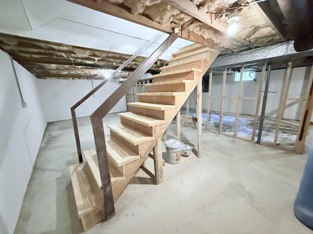 551 Maple Ter, Lafayette, TN 37083 - unfinished basement featuring stairway