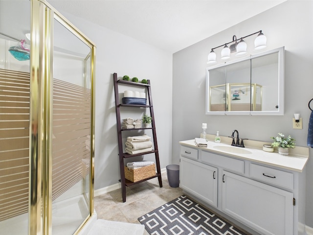 21 Heron Pt, Cadiz, KY 42211 - bathroom featuring vanity, a stall shower, and baseboards