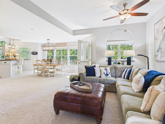 21 Heron Pt, Cadiz, KY 42211 - carpeted living area with baseboards and a ceiling fan