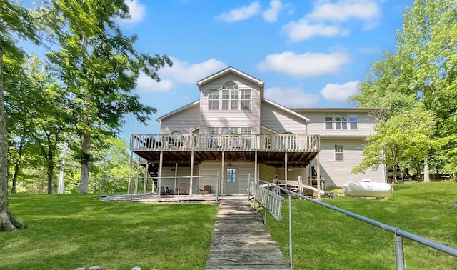 21 Heron Pt, Cadiz, KY 42211 - back of house featuring a deck and a yard