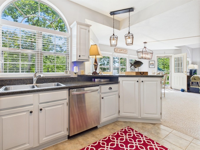 21 Heron Pt, Cadiz, KY 42211 - kitchen featuring a sink, stainless steel dishwasher, plenty of natural light, and white cabinets