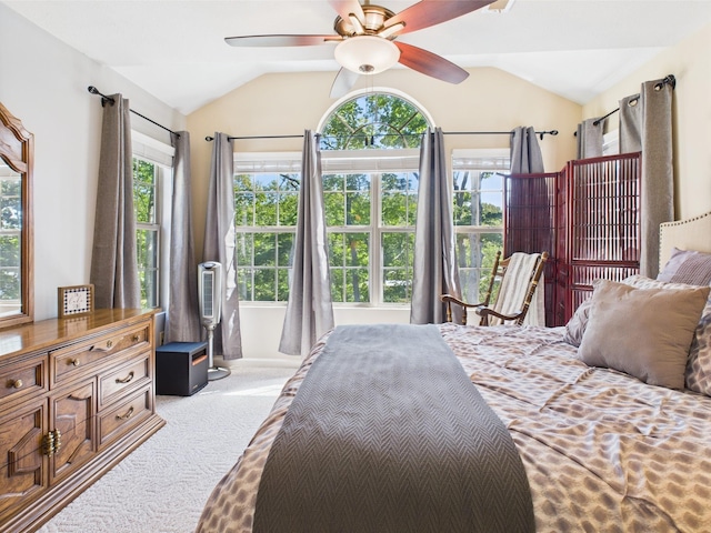 21 Heron Pt, Cadiz, KY 42211 - carpeted bedroom with vaulted ceiling and a ceiling fan