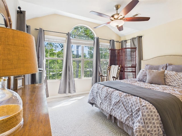 21 Heron Pt, Cadiz, KY 42211 - bedroom featuring lofted ceiling, carpet, and a ceiling fan